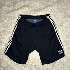 Men’s adidas Essentials 3 Stripe lounging shorts Large 7” inseam Drawstring